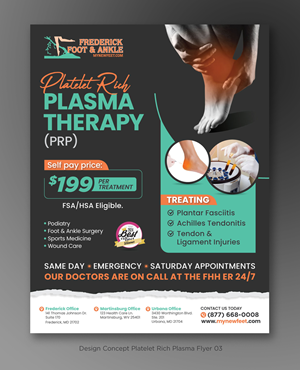Flyer Design by D Creative for Frederick Foot & Ankle | Design: #35002703
