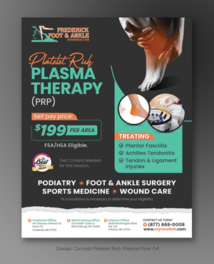 Flyer Design by D Creative for Frederick Foot & Ankle | Design: #35015231
