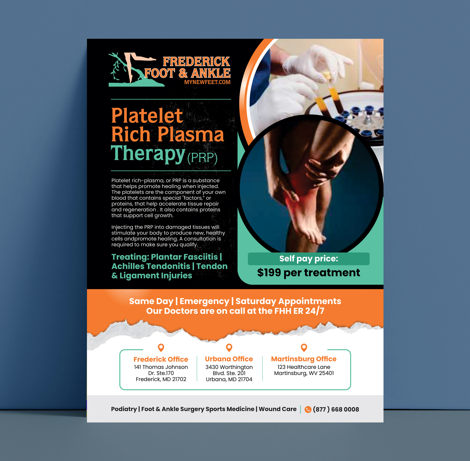 Design de Flyer par Dzhafir pour Frederick Foot & Ankle | Design #32800770