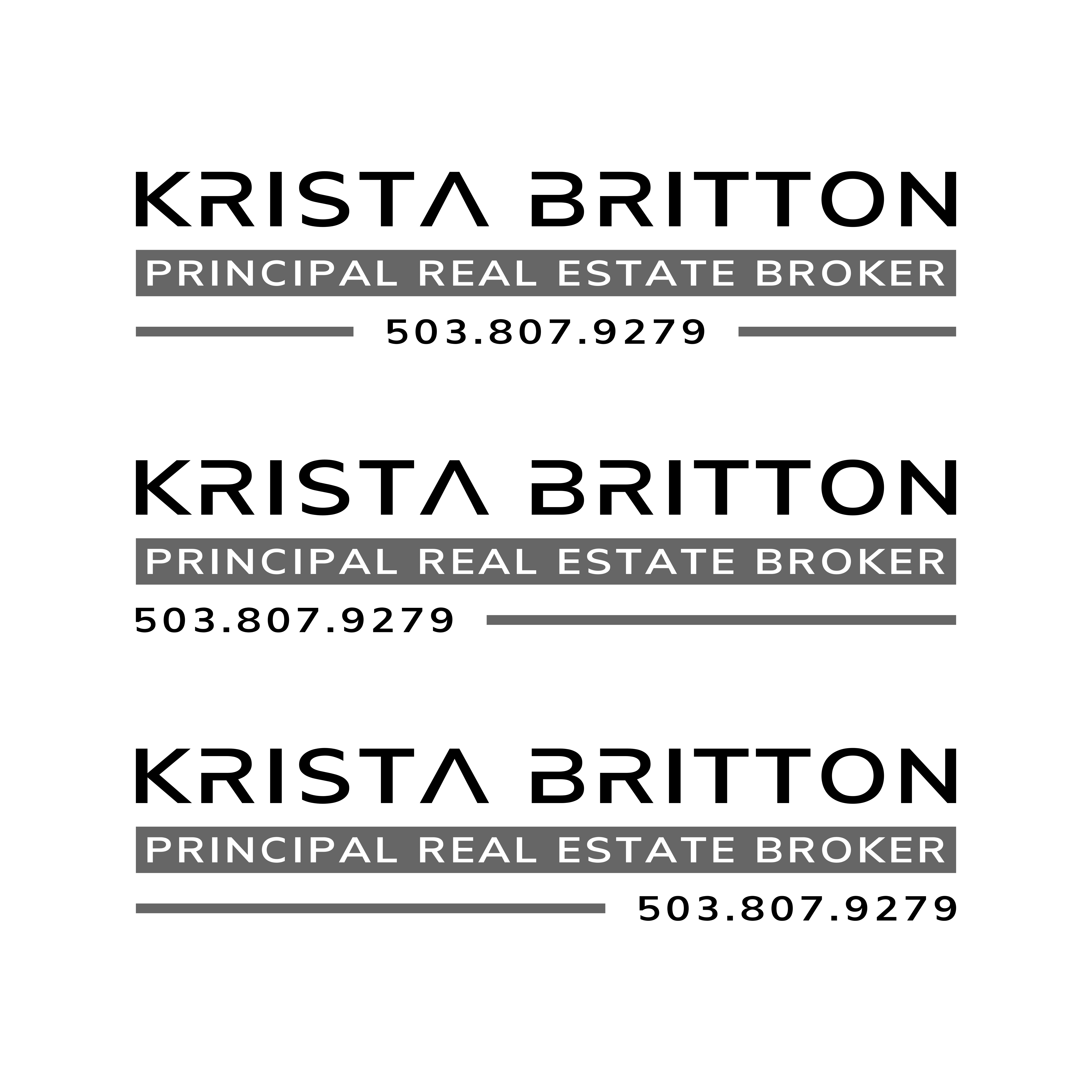 Logo Design by ramu 6 for Krista Britton Principal real estate Broker | Design #32861025