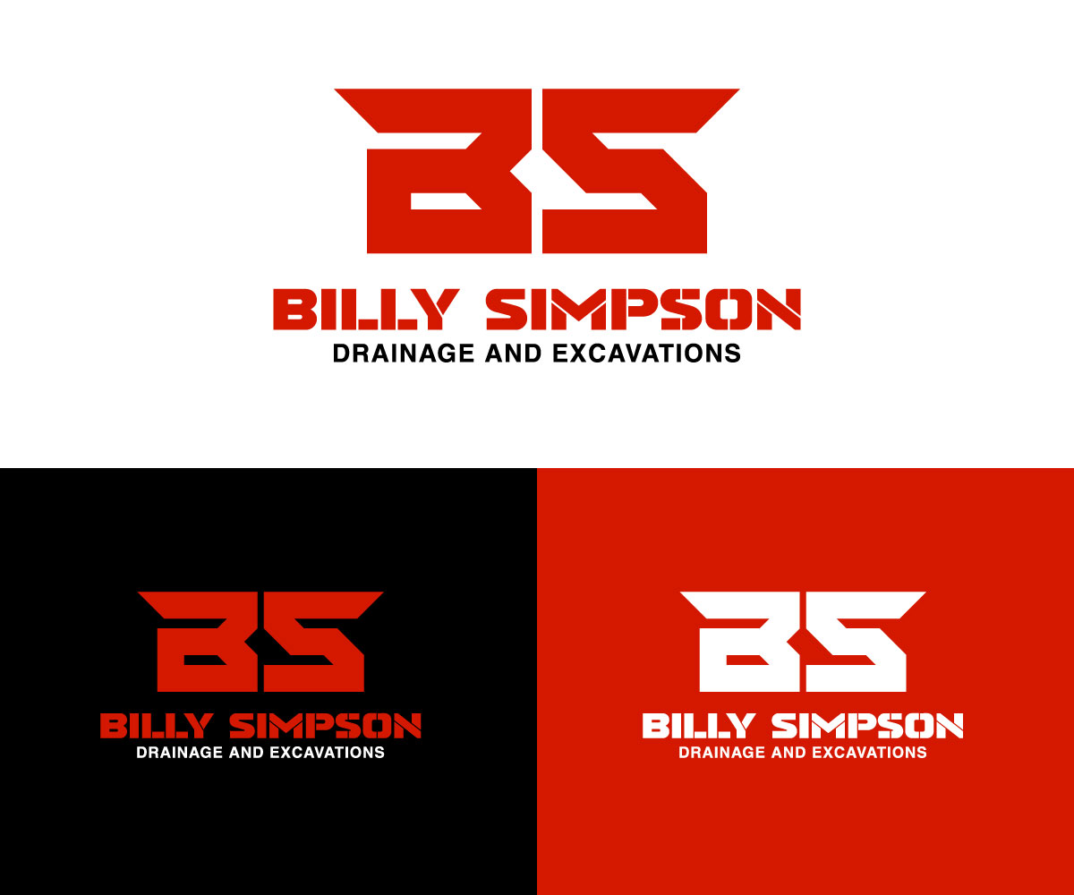 Logo Design by Kavth for Billy Simpson Drainage and Excavations | Design #32894024