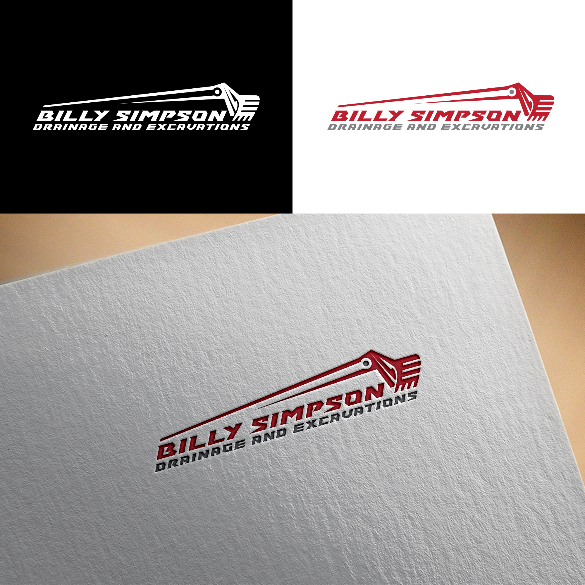 Logo Design by RA-bica for Billy Simpson Drainage and Excavations | Design #32882661