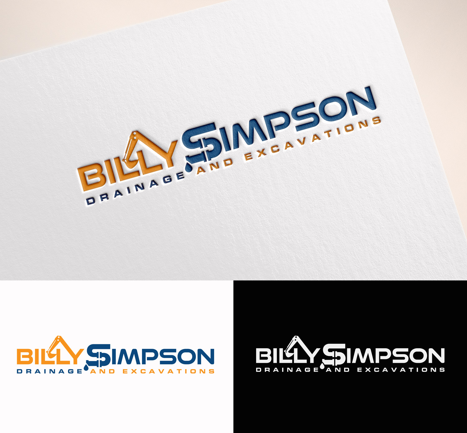 Logo Design by M Art & Design for Billy Simpson Drainage and Excavations | Design #32852738