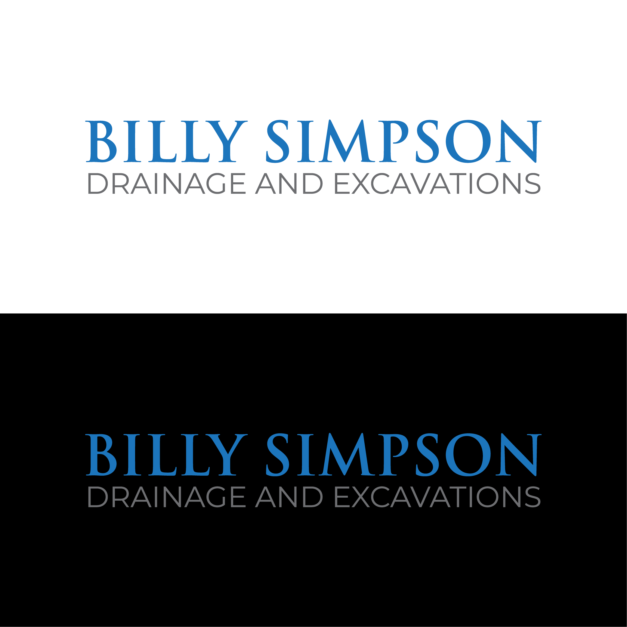 Logo Design by design wae for Billy Simpson Drainage and Excavations | Design #32852226