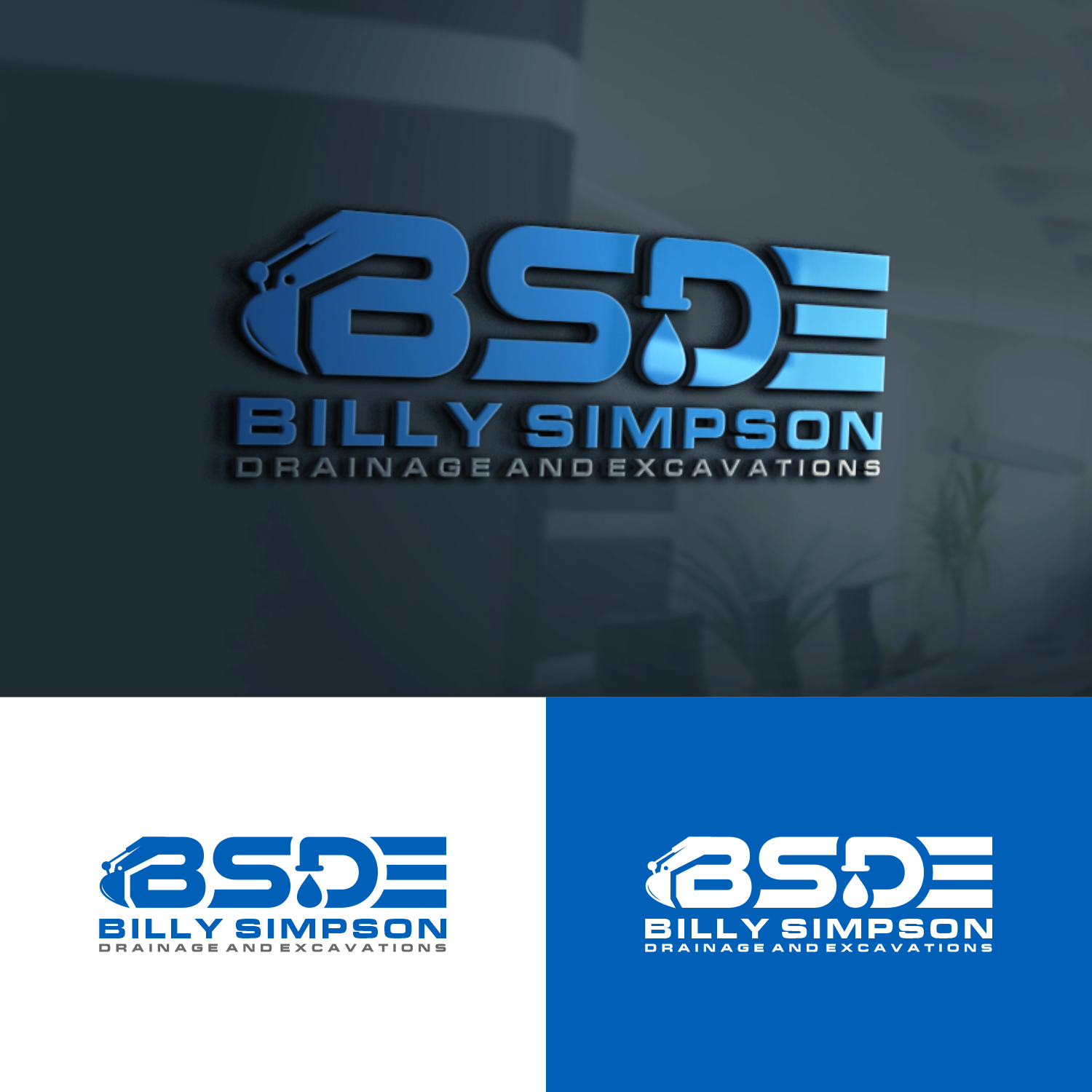 Logo Design by 16surya for Billy Simpson Drainage and Excavations | Design #32855724