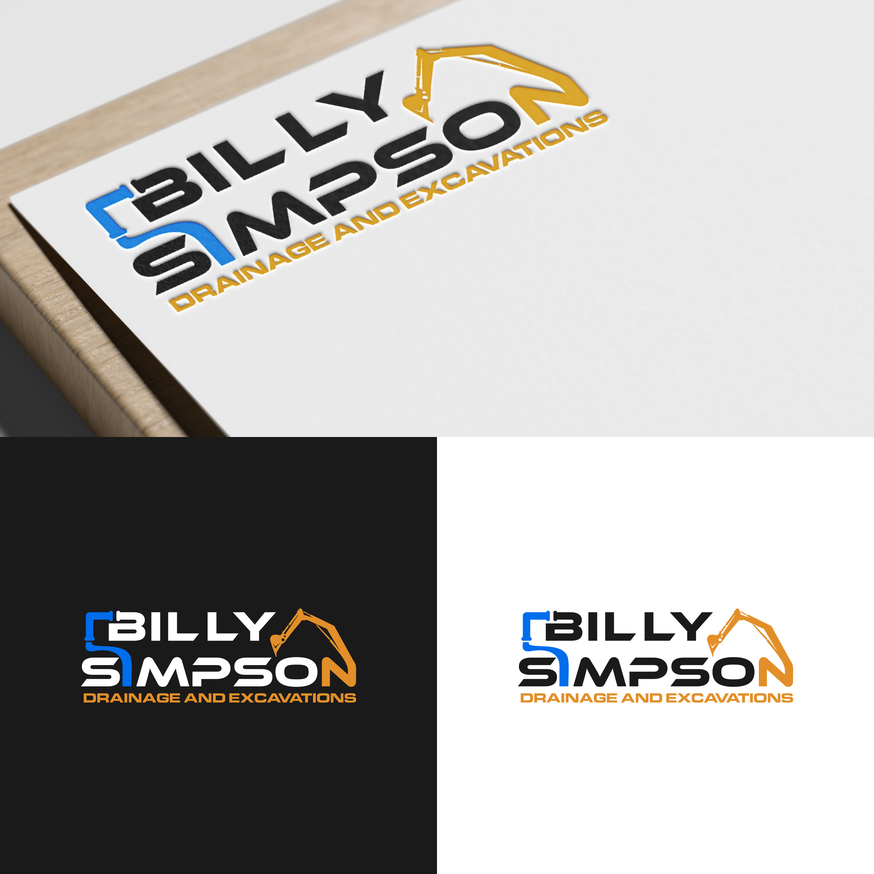 Logo Design by syad666 for Billy Simpson Drainage and Excavations | Design #32852622
