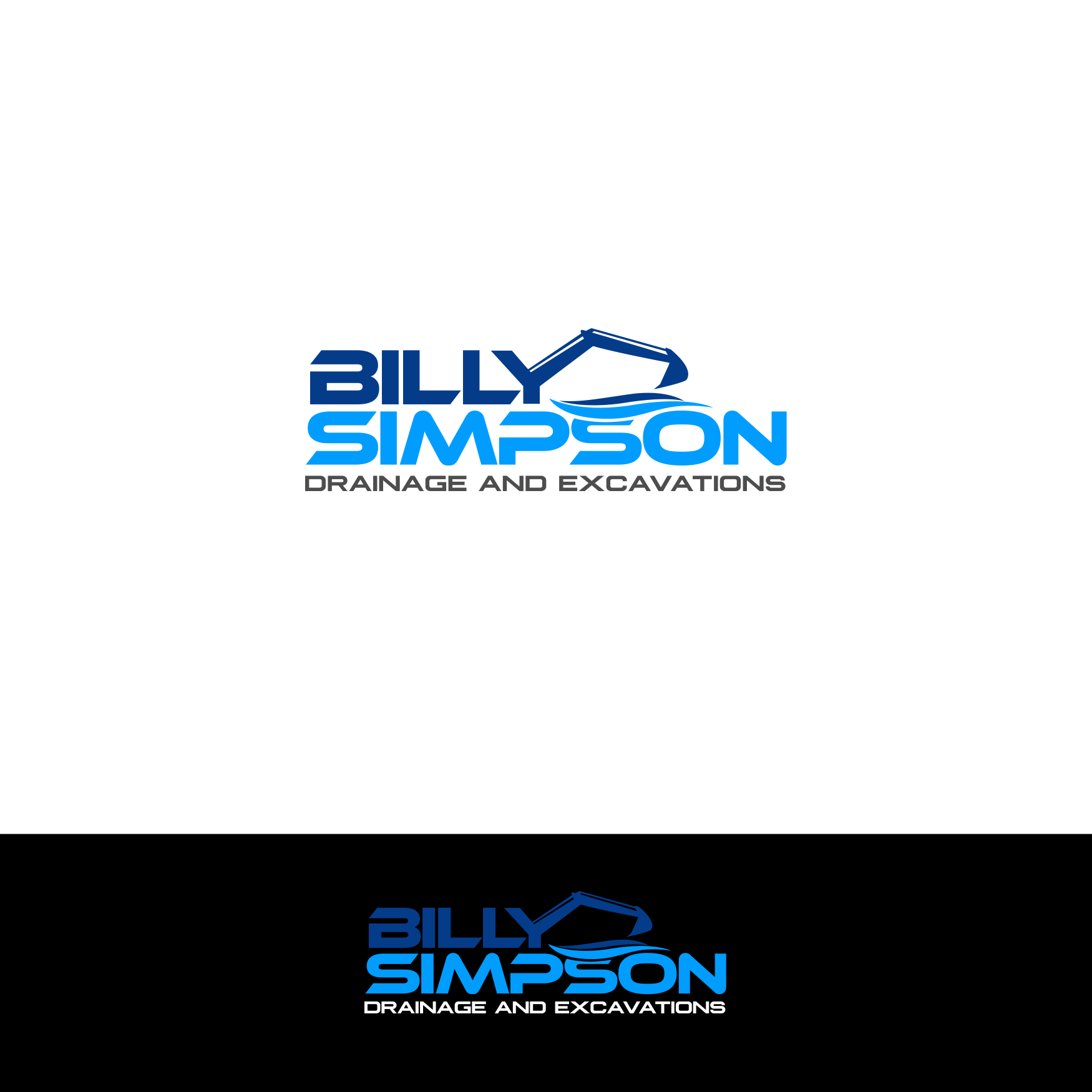 Logo Design by Arham Hidayat for Billy Simpson Drainage and Excavations | Design #32880075