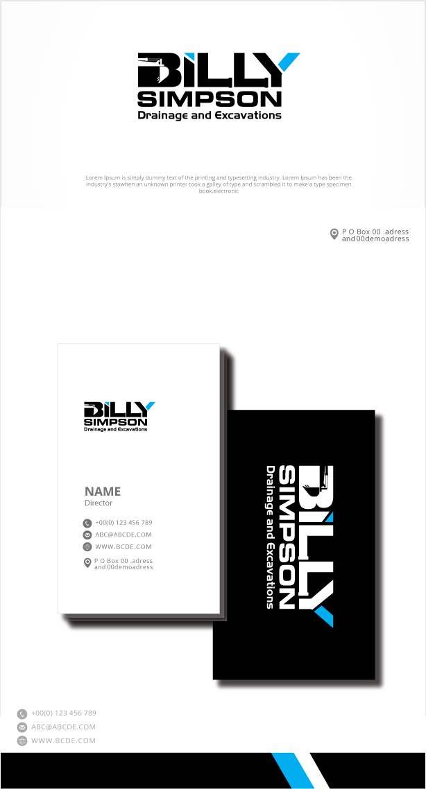 Logo Design by zebronicgraphic for Billy Simpson Drainage and Excavations | Design #32851494