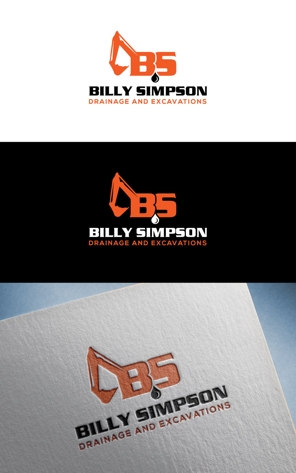 Logo Design by flora.c design for Billy Simpson Drainage and Excavations | Design #32858683