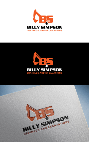 Logo Design by flora.c design for Billy Simpson Drainage and Excavations | Design: #32858683
