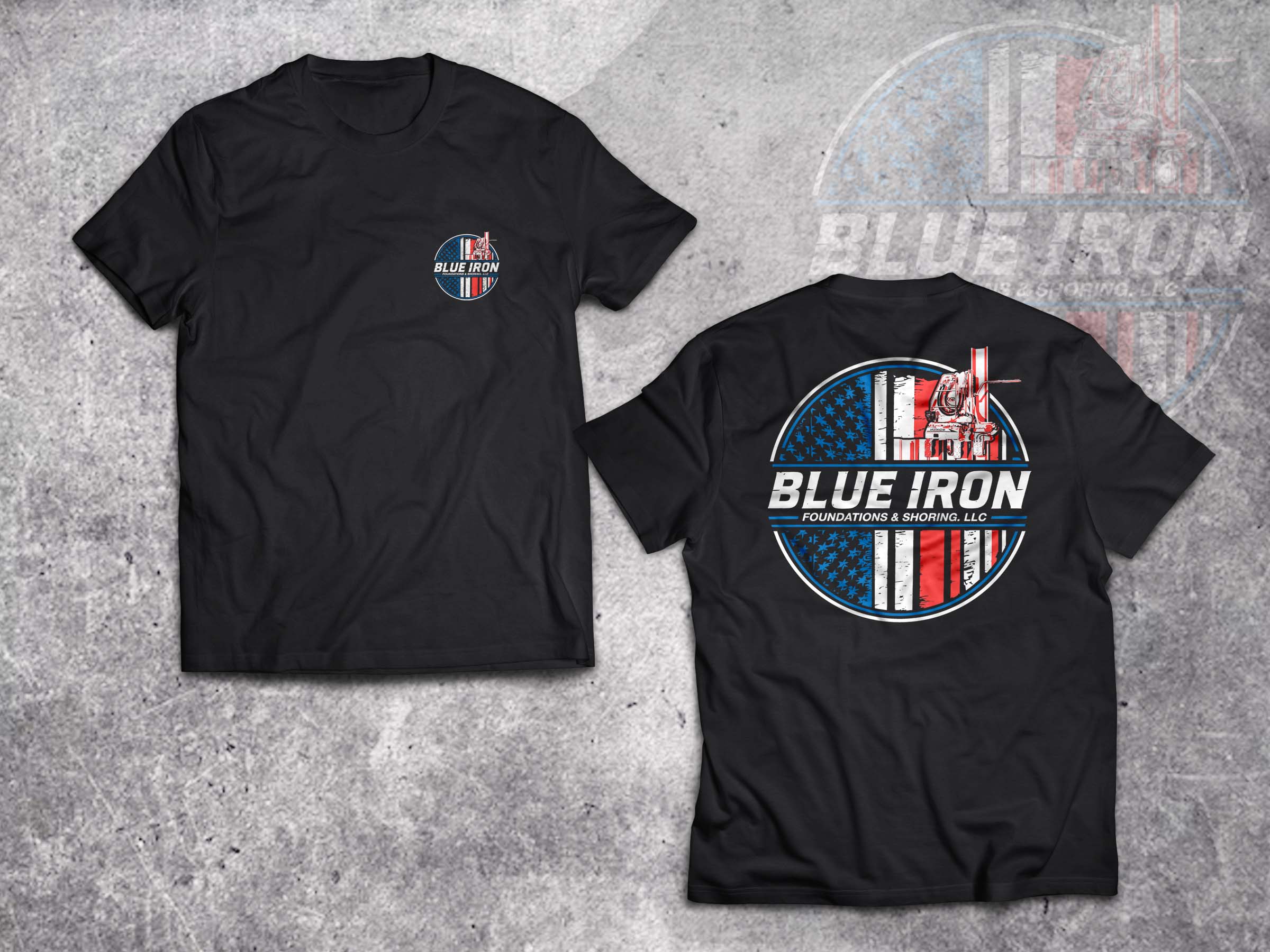 T-Shirt-Design von Lumen Branding für Blue Iron Foundations & Shoring, LLC | Design #32885460