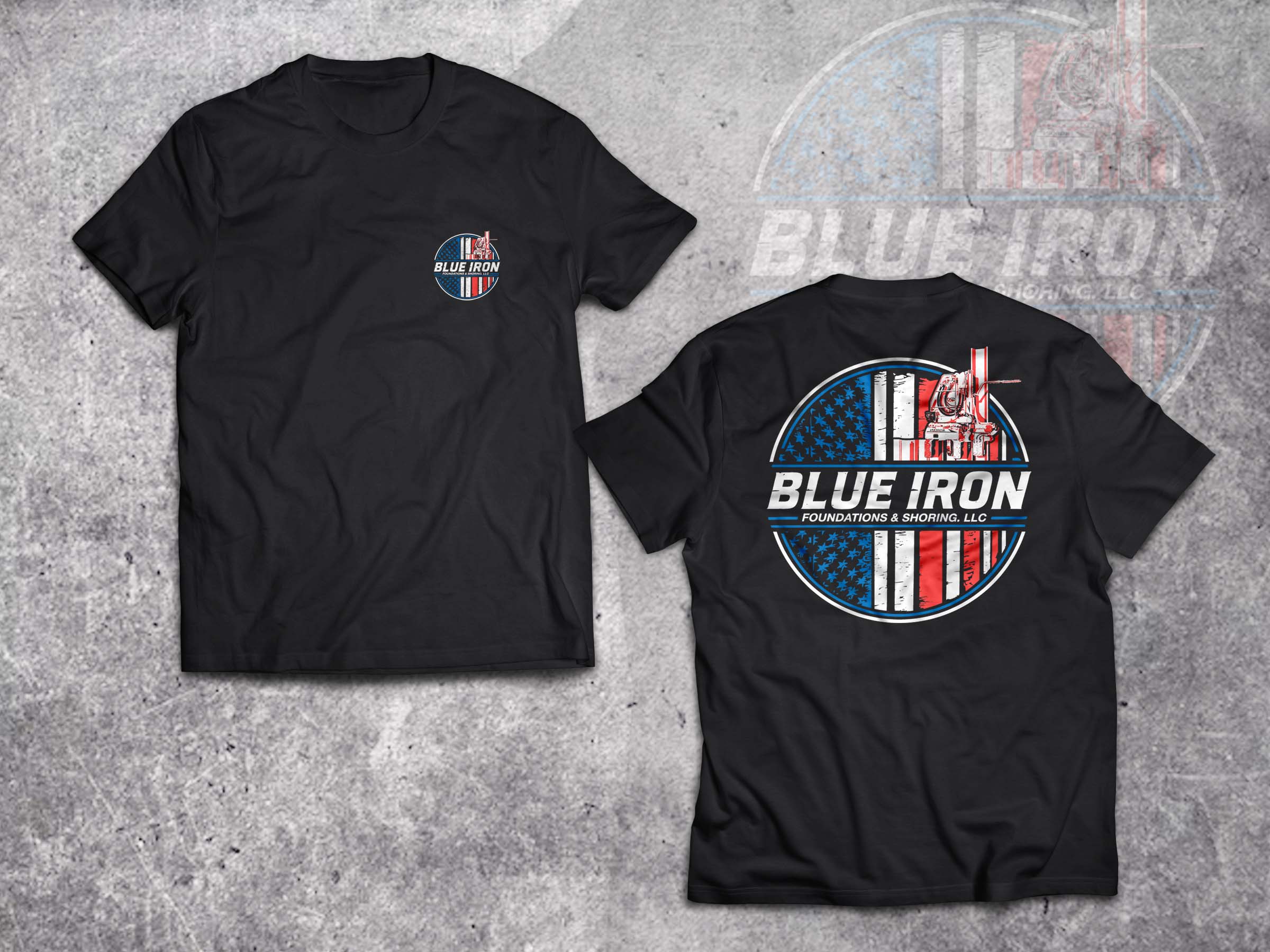 T-Shirt-Design von Lumen Branding für Blue Iron Foundations & Shoring, LLC | Design #32885693