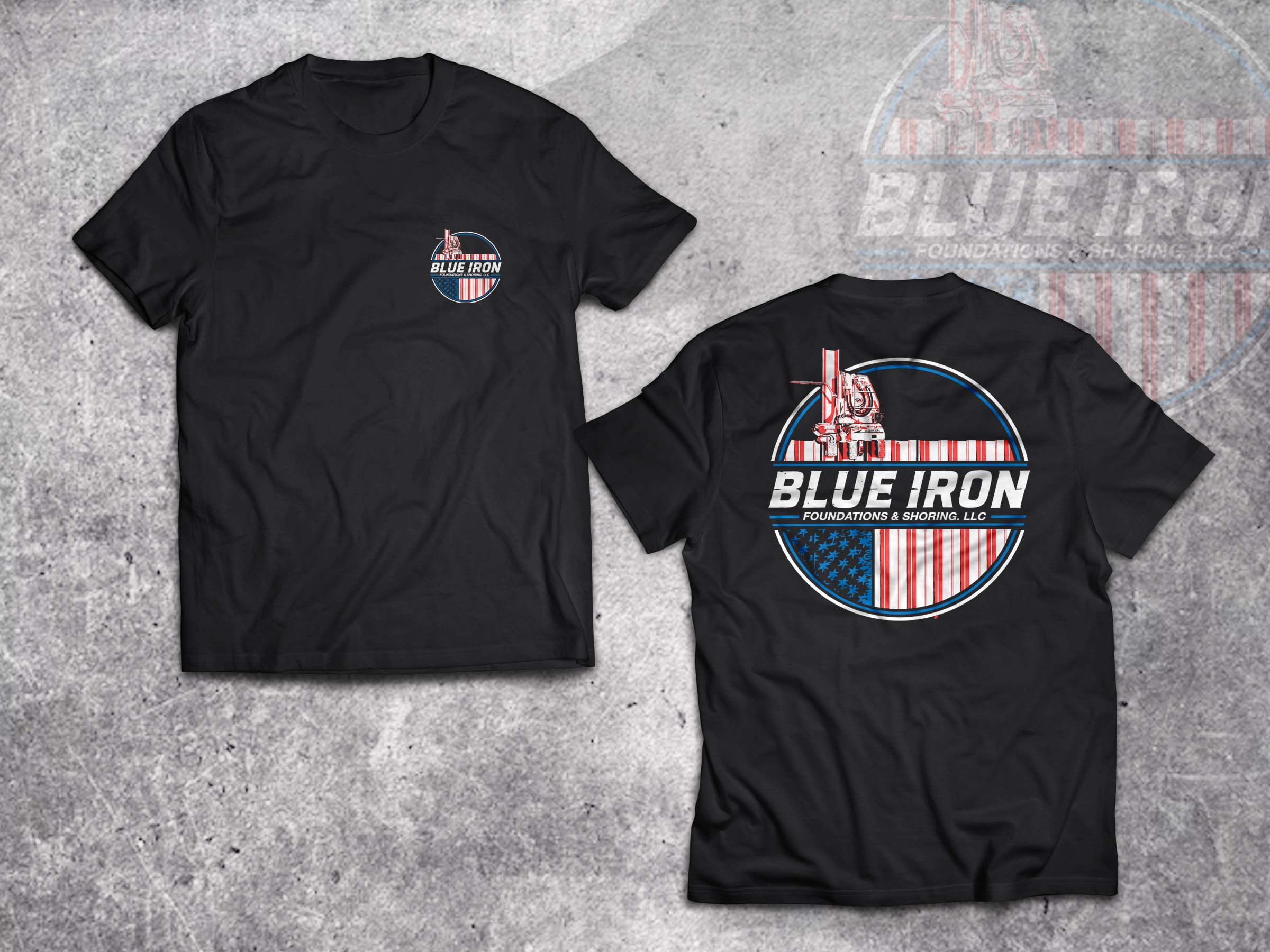 T-Shirt-Design von Lumen Branding für Blue Iron Foundations & Shoring, LLC | Design #32885922
