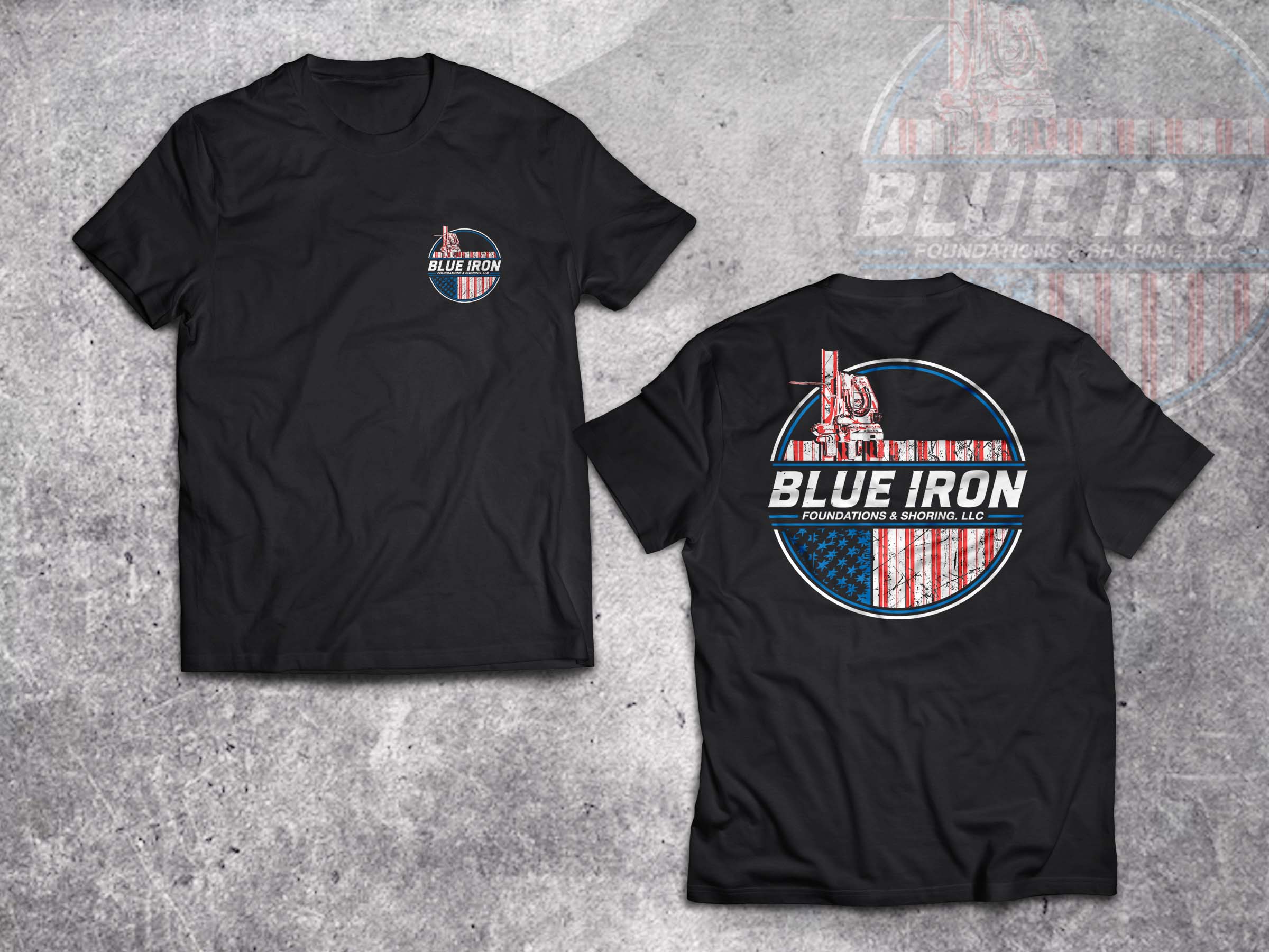 T-Shirt-Design von Lumen Branding für Blue Iron Foundations & Shoring, LLC | Design #32890322