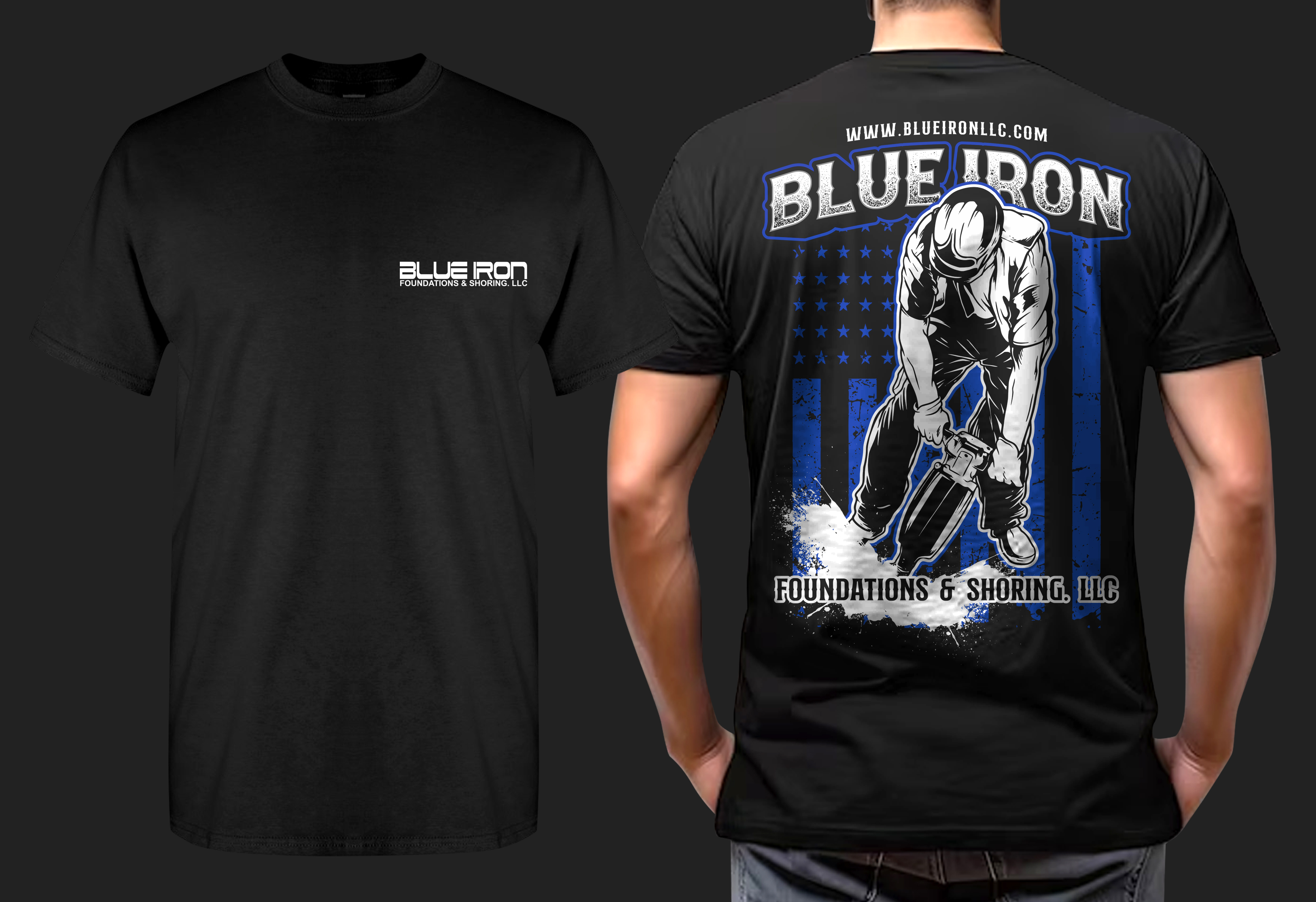 T-shirt Design by guruntool for Blue Iron Foundations & Shoring, LLC | Design #32865858