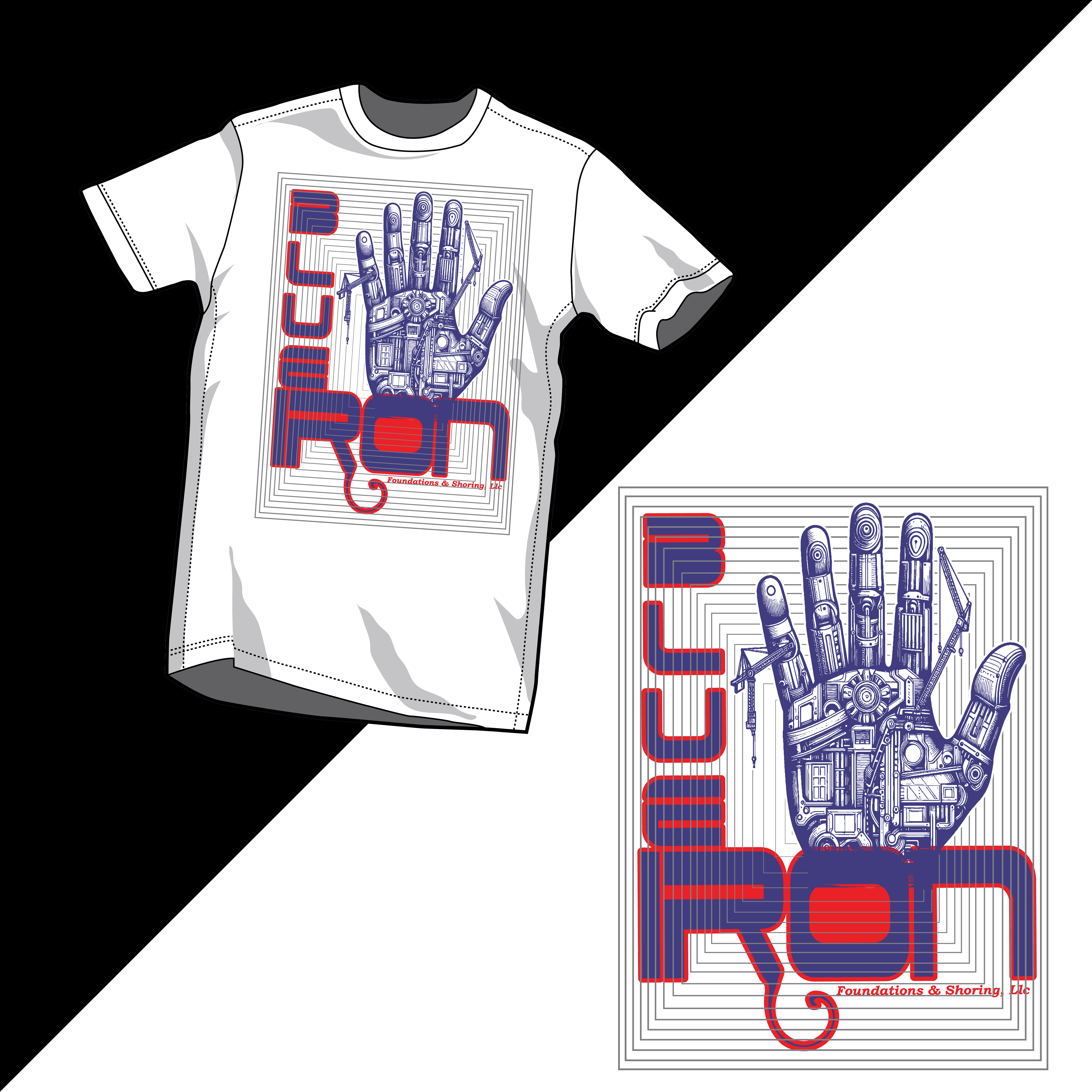 T-shirt Design by DesignNixon for Blue Iron Foundations & Shoring, LLC | Design #32881038