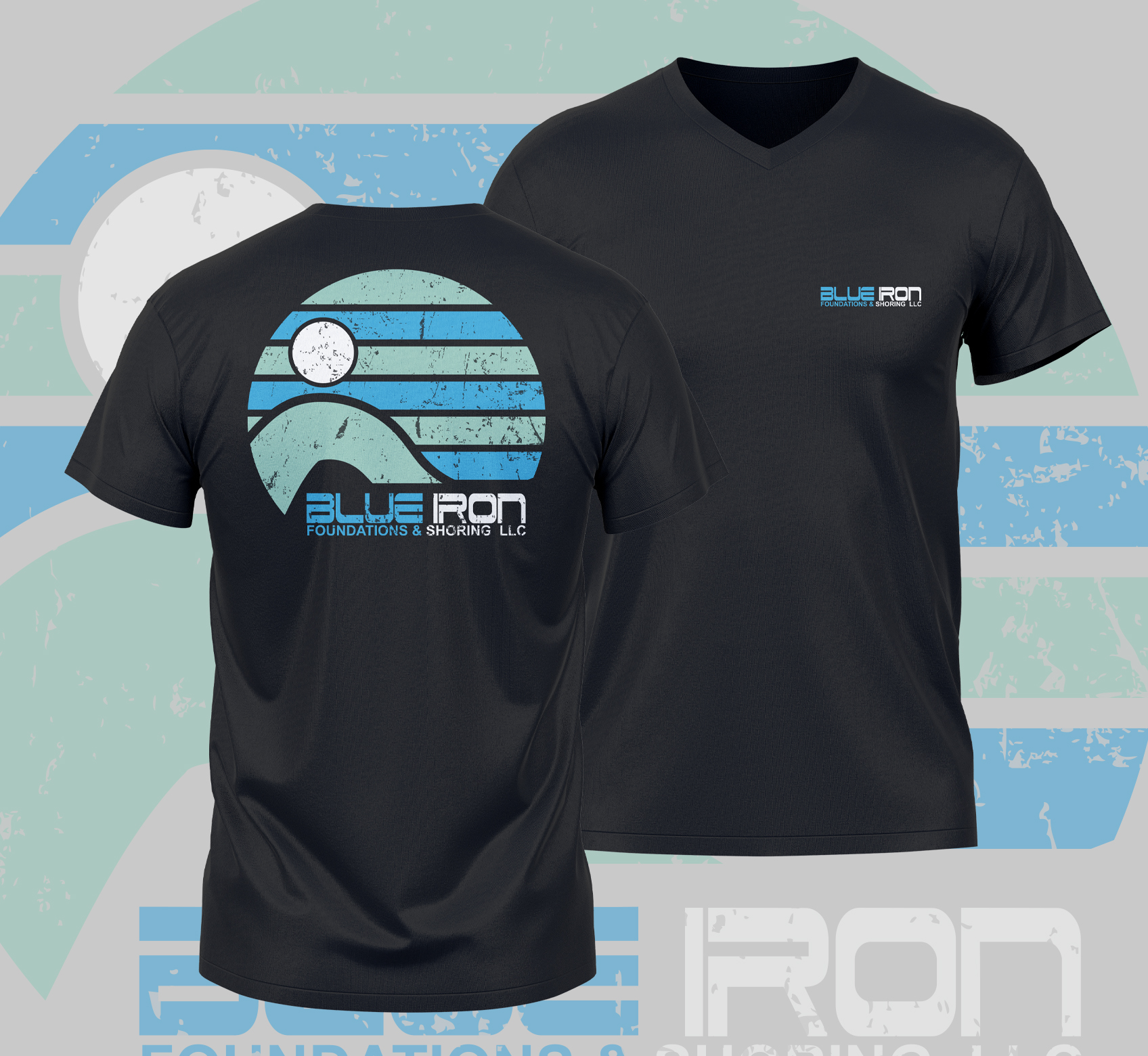 T-shirt Design by Teespixels for Blue Iron Foundations & Shoring, LLC | Design #32878884