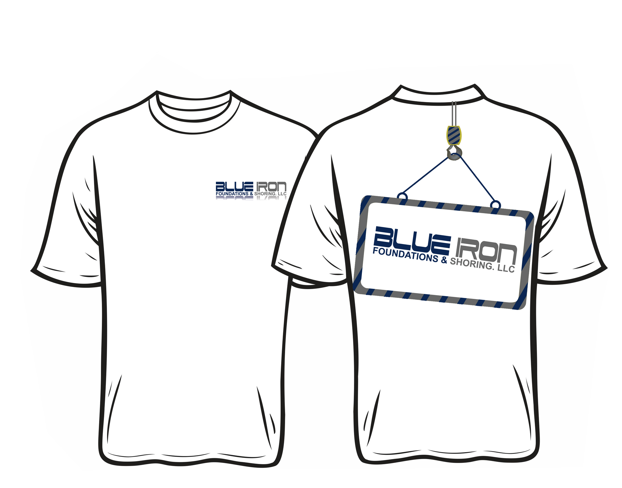 T-shirt Design by Creative symbol for Blue Iron Foundations & Shoring, LLC | Design #32885115