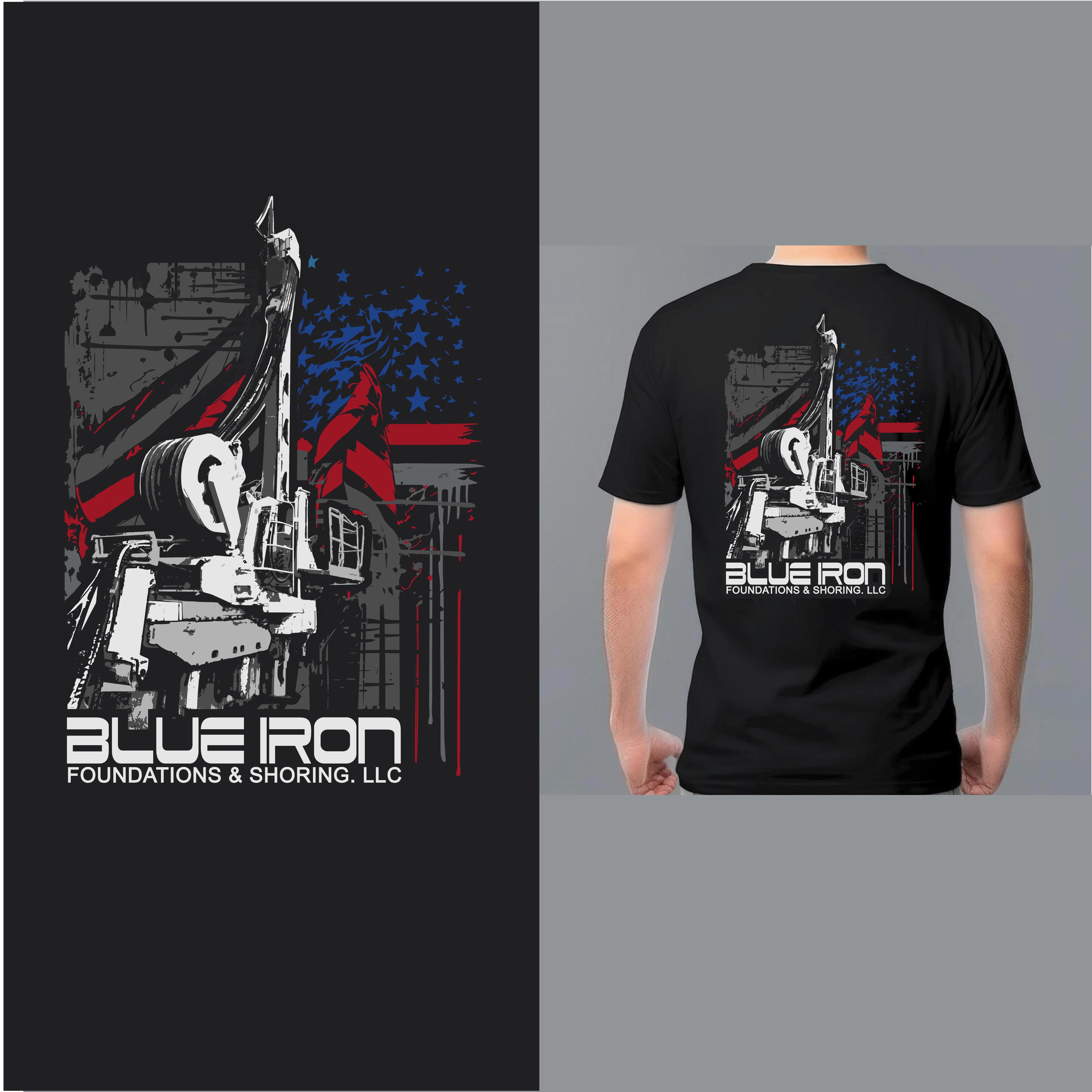 Diseño de Camiseta por onze design para Blue Iron Foundations & Shoring, LLC | Diseño #32885548