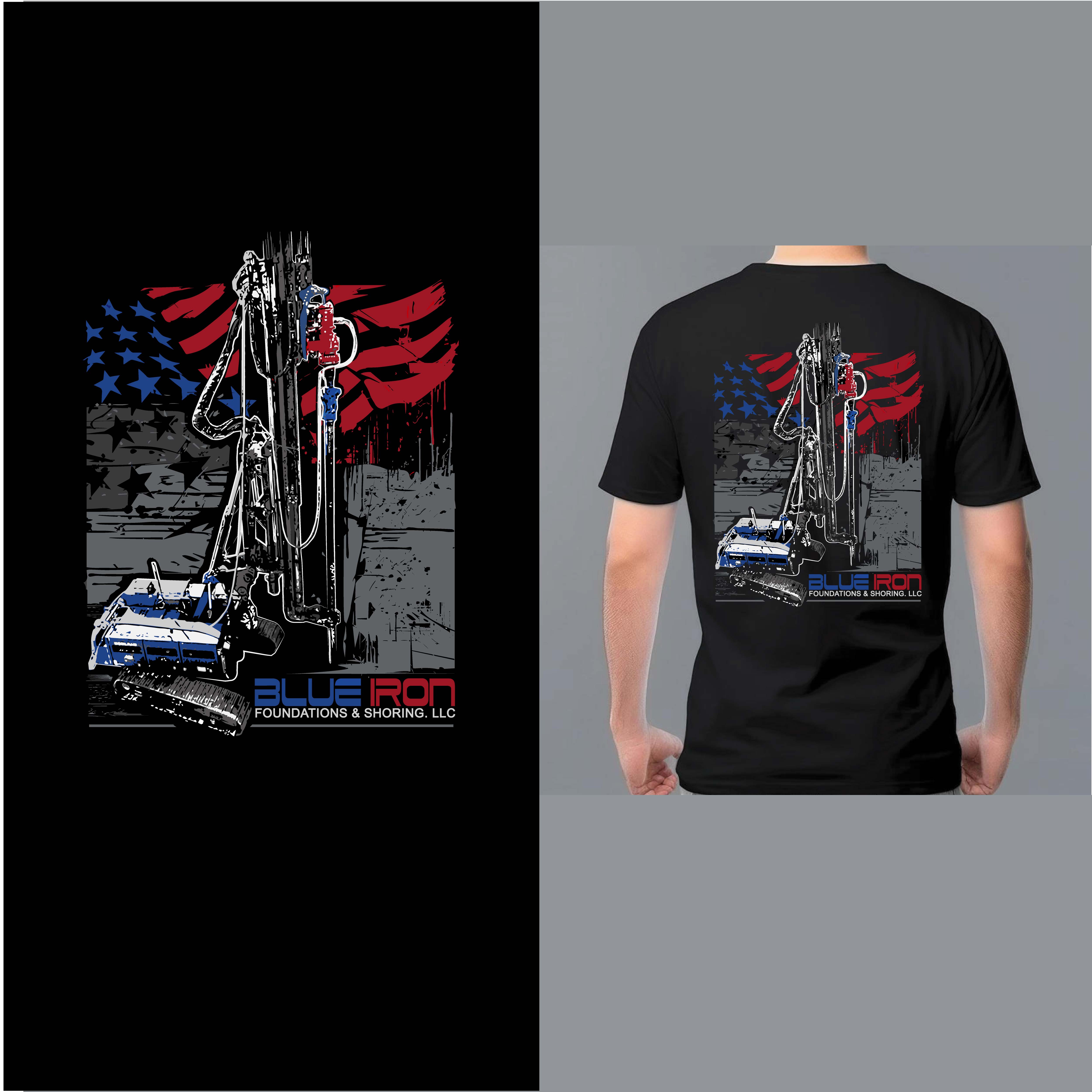 Design de T-shirt par onze design pour Blue Iron Foundations & Shoring, LLC | Design #32949162