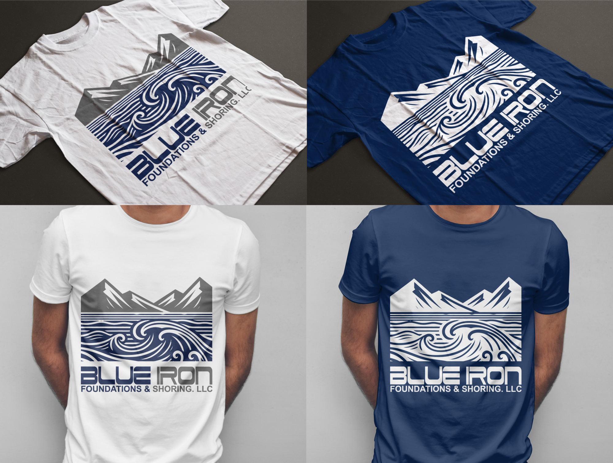 T-shirt Design by AHNAF_S for Blue Iron Foundations & Shoring, LLC | Design #32868302