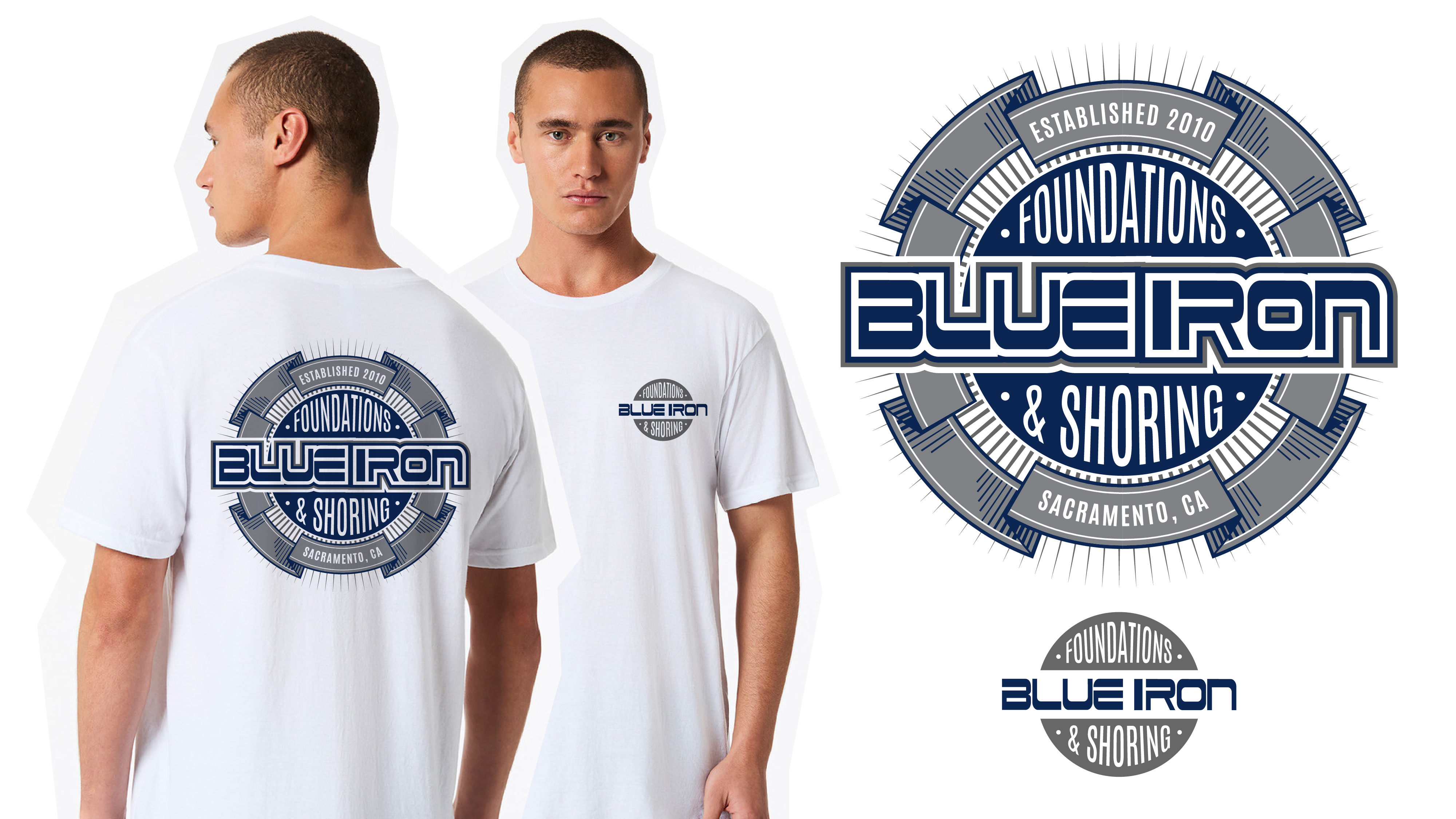 T-shirt Design by Toblindfoldher Graphic Design for Blue Iron Foundations & Shoring, LLC | Design #32862403
