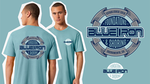 Diseño de Camiseta por Toblindfoldher Graphic Design para Blue Iron Foundations & Shoring, LLC | Diseño: #32862404