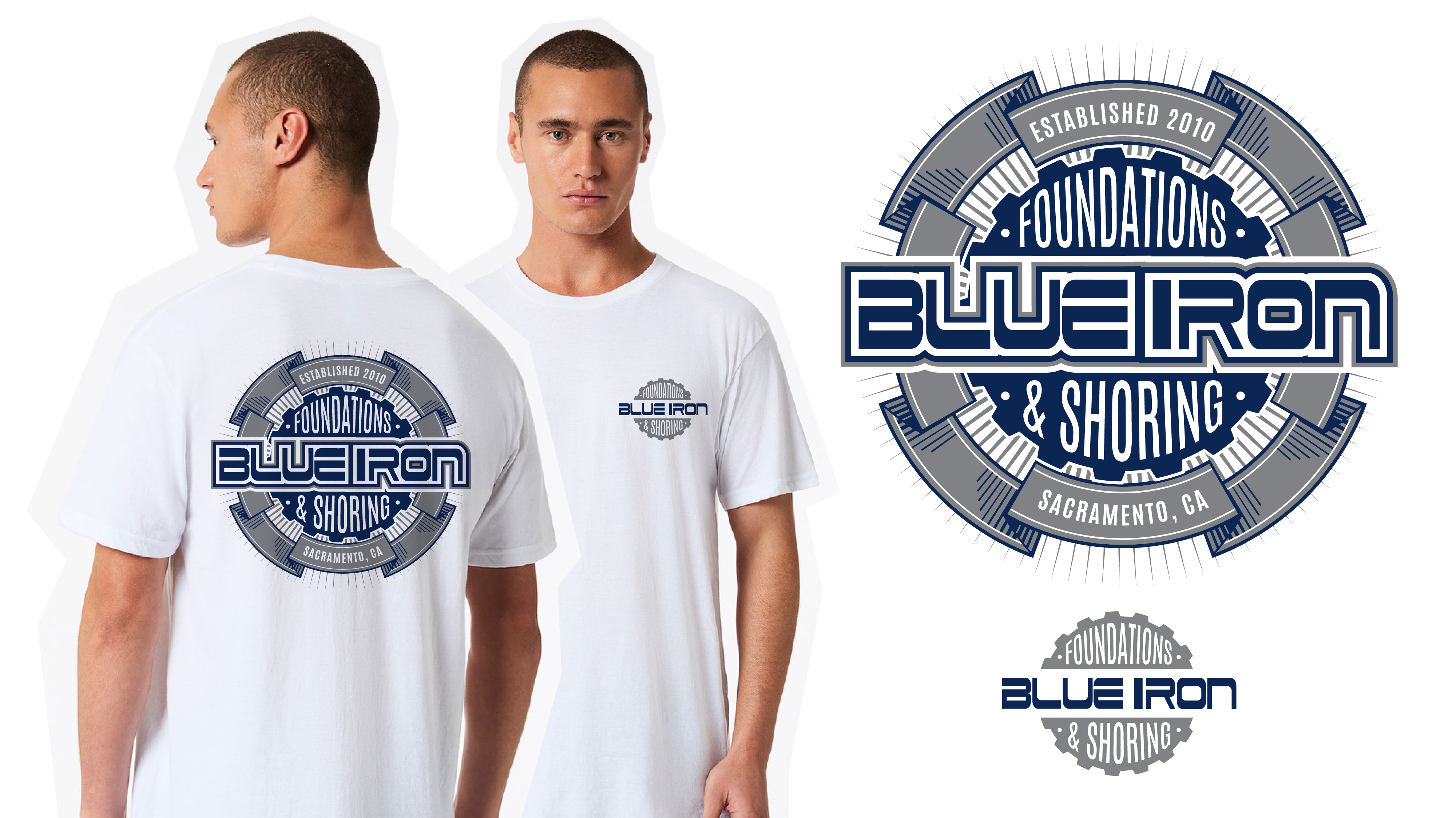 T-shirt Design by Toblindfoldher Graphic Design for Blue Iron Foundations & Shoring, LLC | Design #32883574