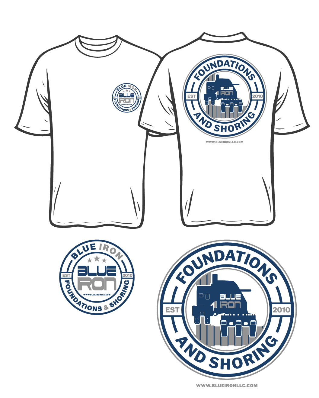 T-shirt Design by OR-PiXEL STUDIO ™ for Blue Iron Foundations & Shoring, LLC | Design #32900783