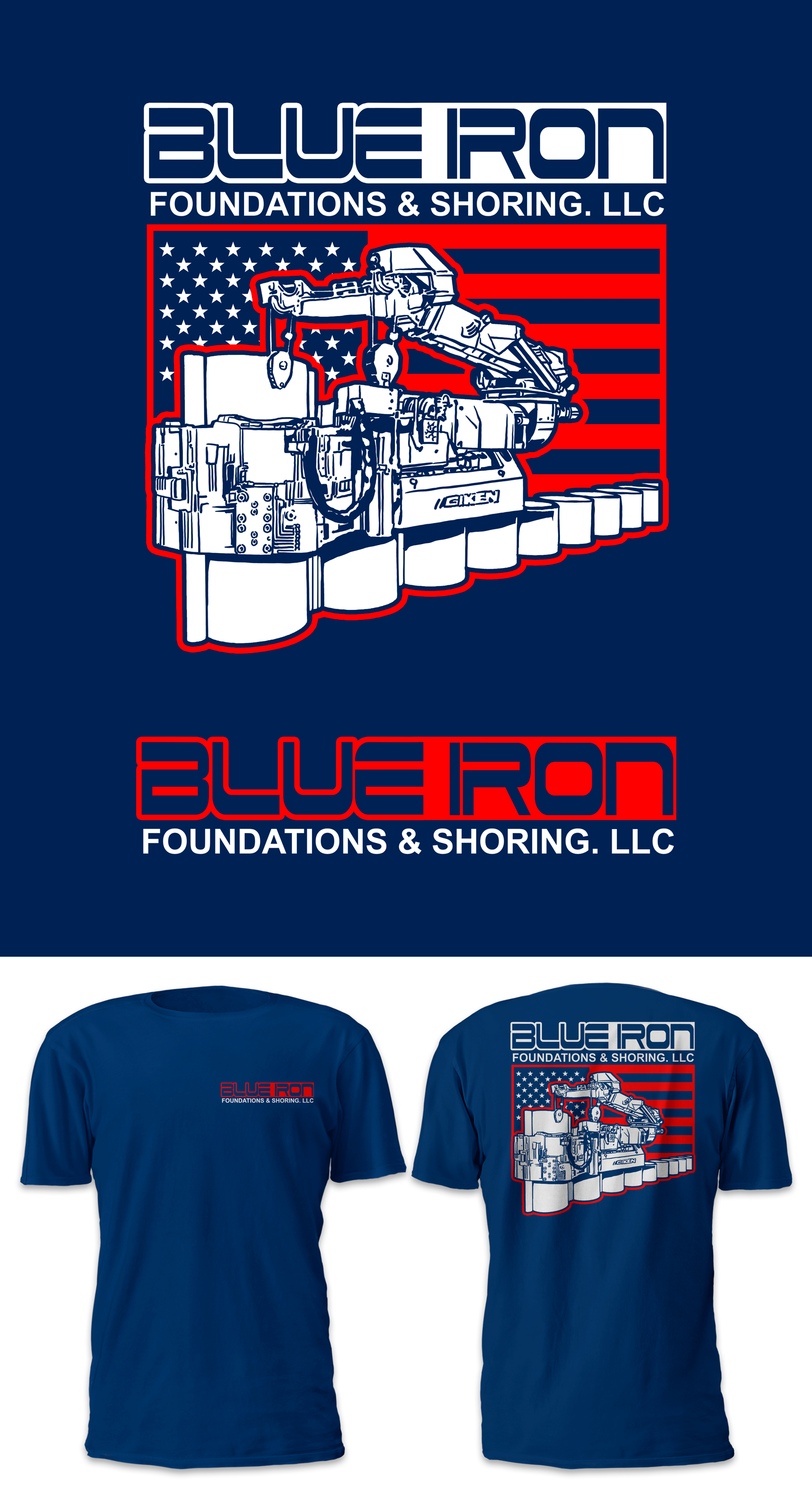 T-shirt Design by D'Mono for Blue Iron Foundations & Shoring, LLC | Design #32901672