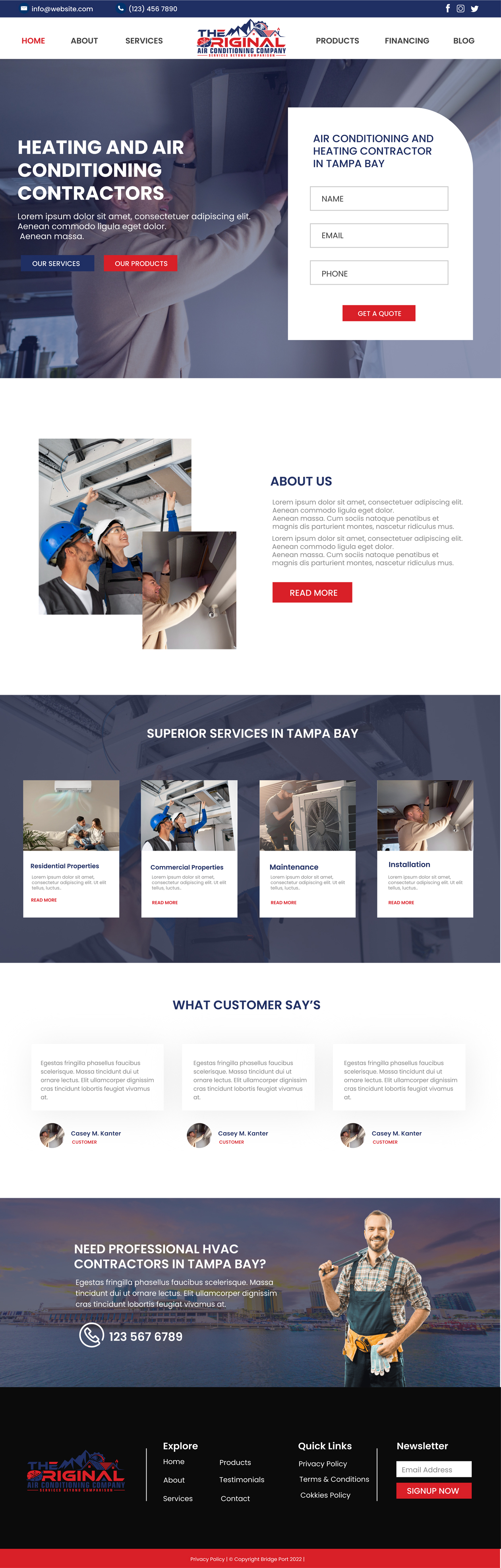 Web Design by WahDesign for Original Air Conditioning  | Design #32935760