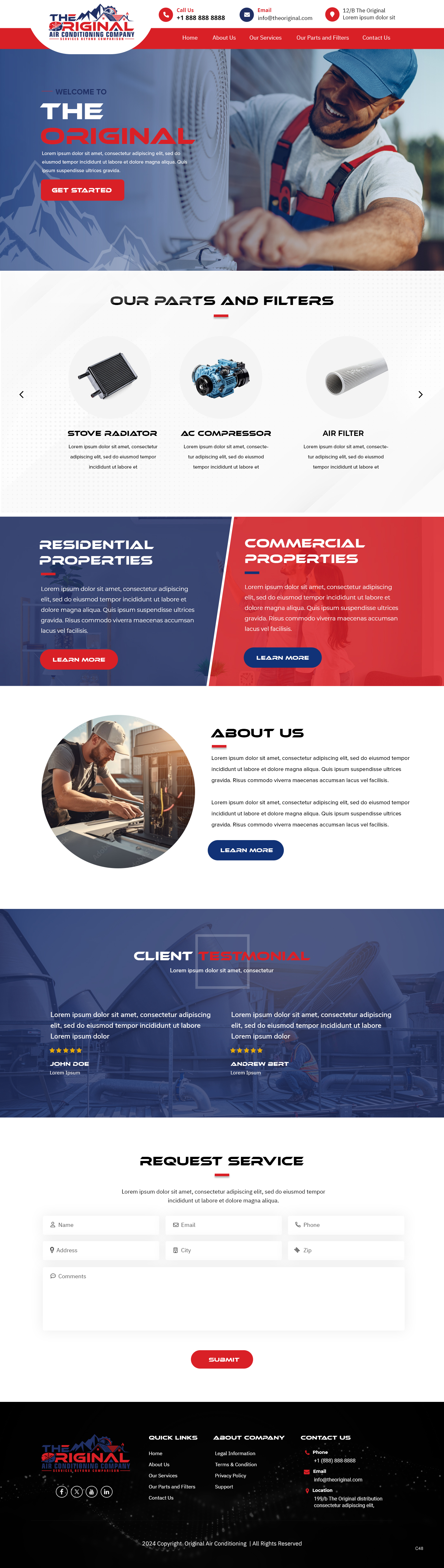 Web Design by pb for Original Air Conditioning  | Design #32878116