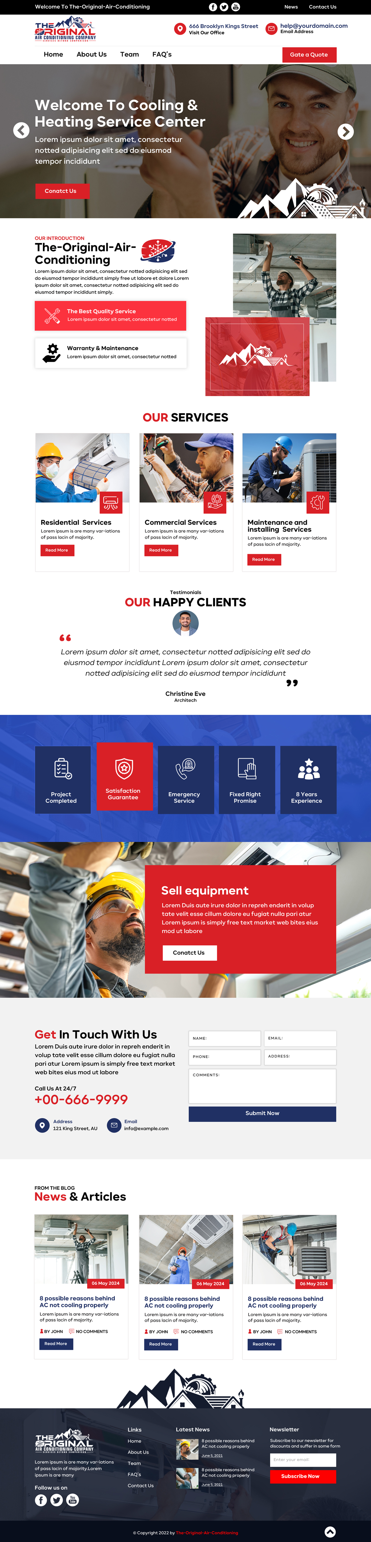 Web Design by sai.designer87 for Original Air Conditioning  | Design #32875698