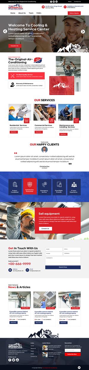 Web Design by sai.designer87 for Original Air Conditioning  | Design #32875698