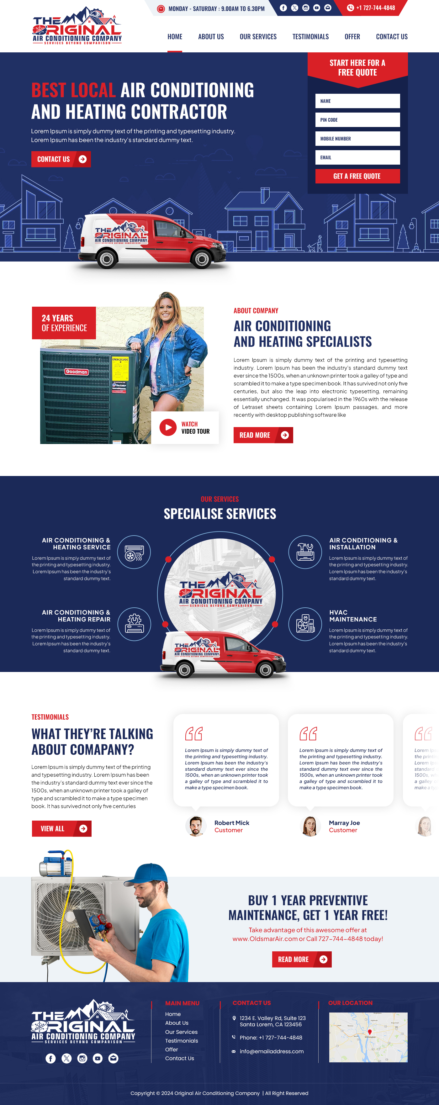 Web-Design von SAI DESIGNS für Original Air Conditioning  | Design #32877701
