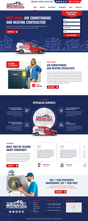 Web Design by SAI DESIGNS for Original Air Conditioning  | Design: #32877701