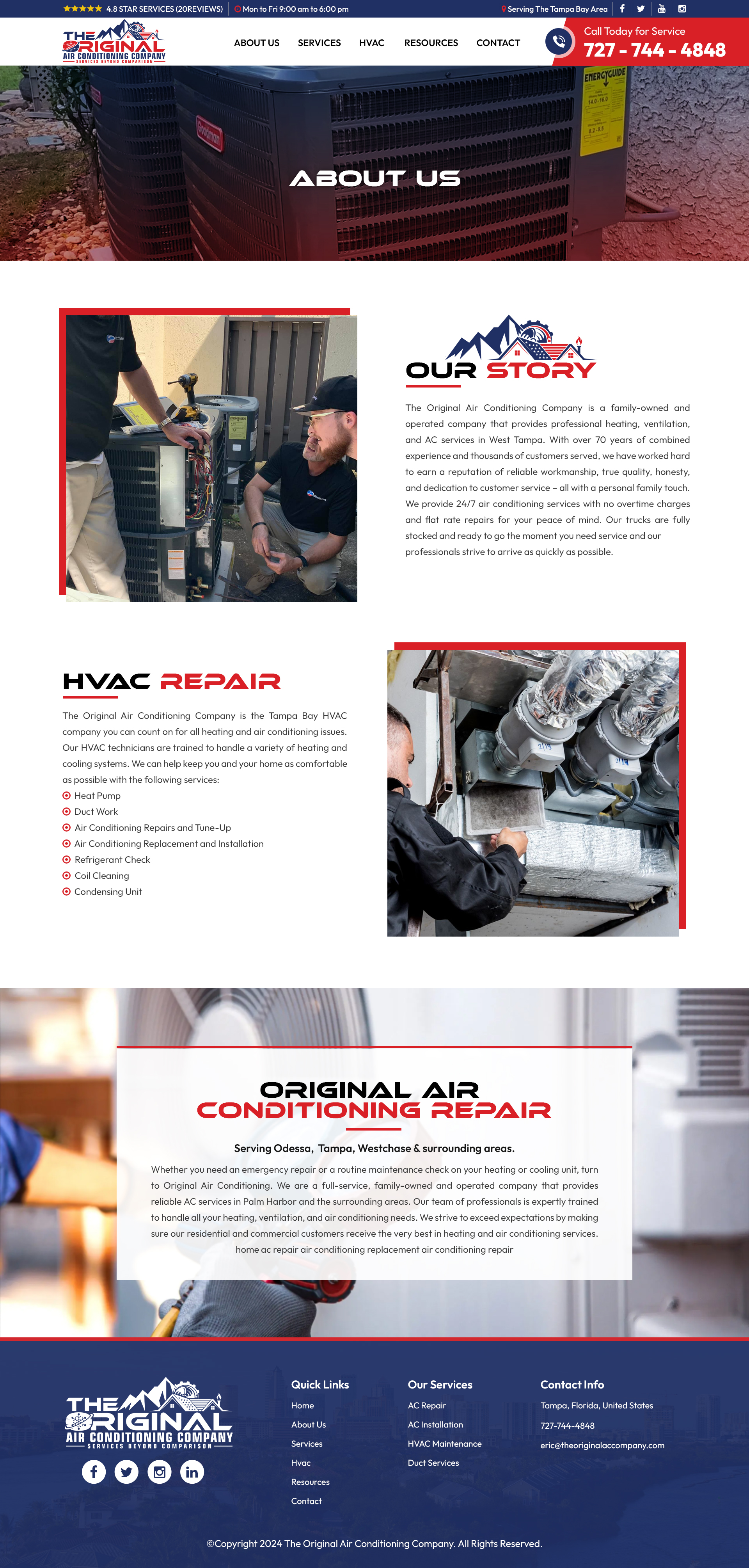 Web Design by Titan Eagle for Original Air Conditioning  | Design #32911787