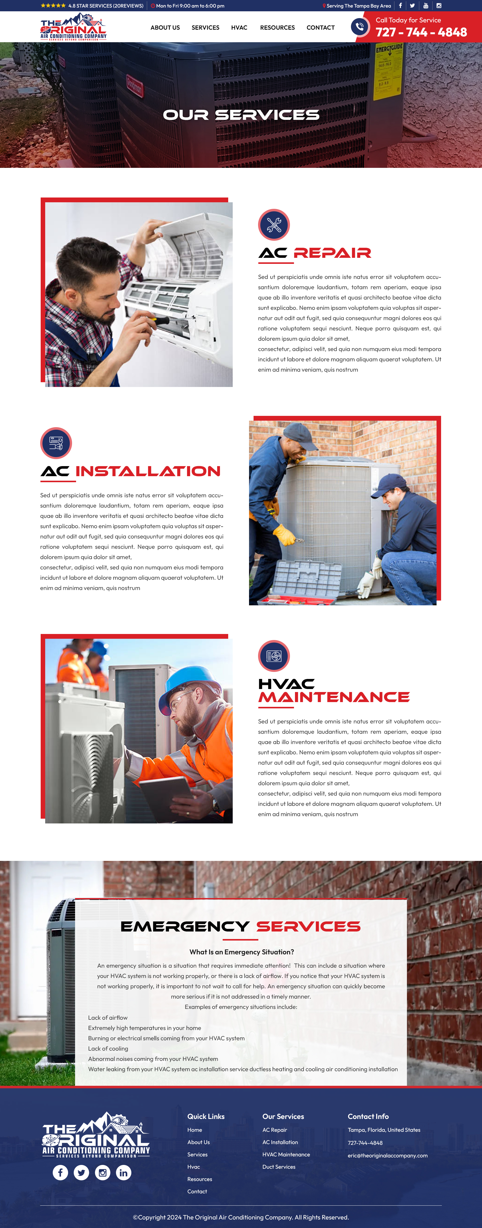 Web Design by Titan Eagle for Original Air Conditioning  | Design #32911789