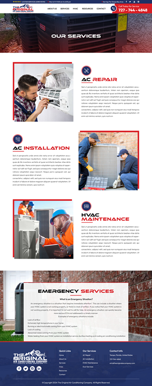 Web Design by Titan Eagle for Original Air Conditioning  | Design: #32911789