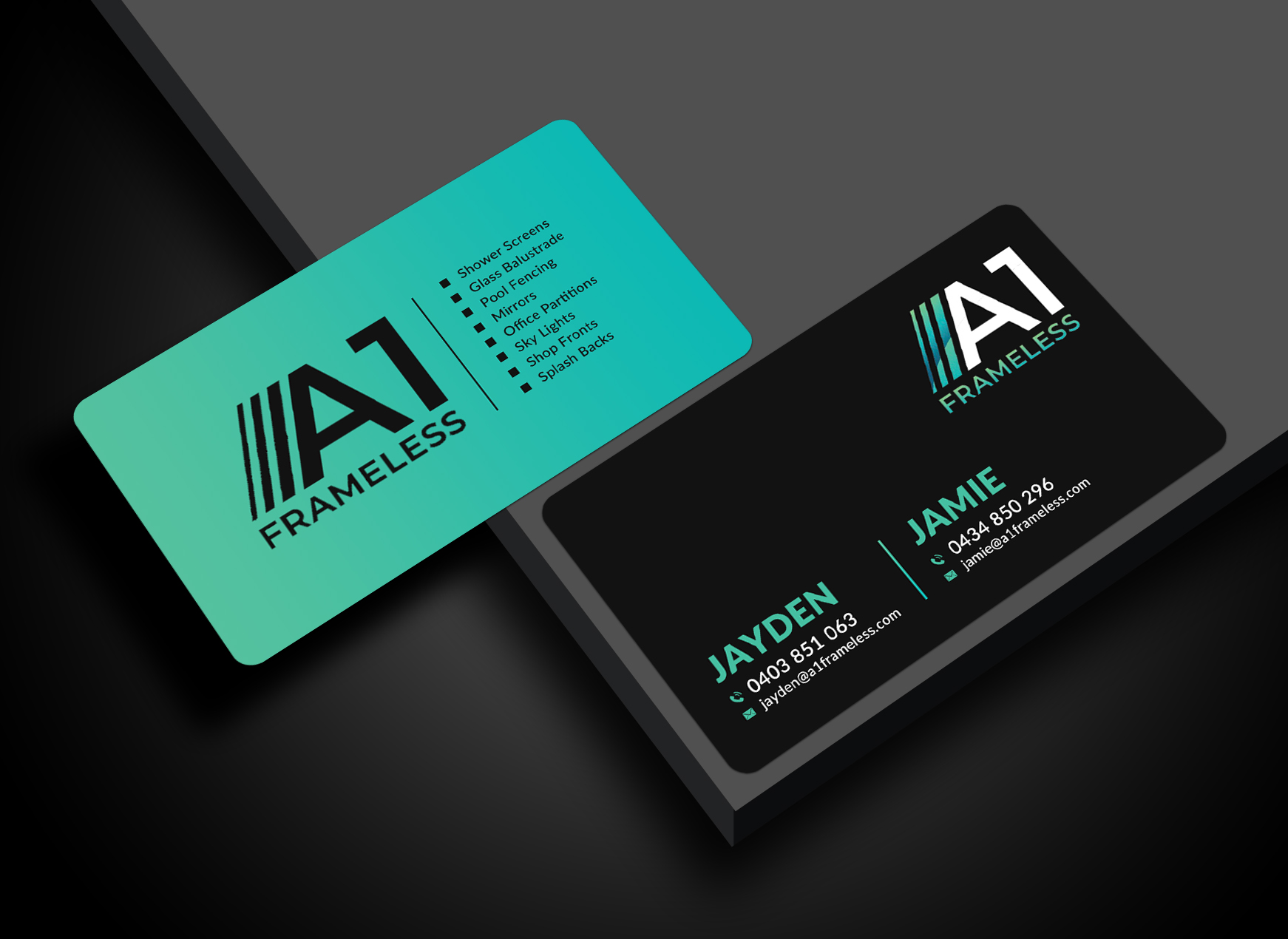 Visitenkarten-Design von Sun Moon Graphic Designer für A1 frameless  | Design #32870096