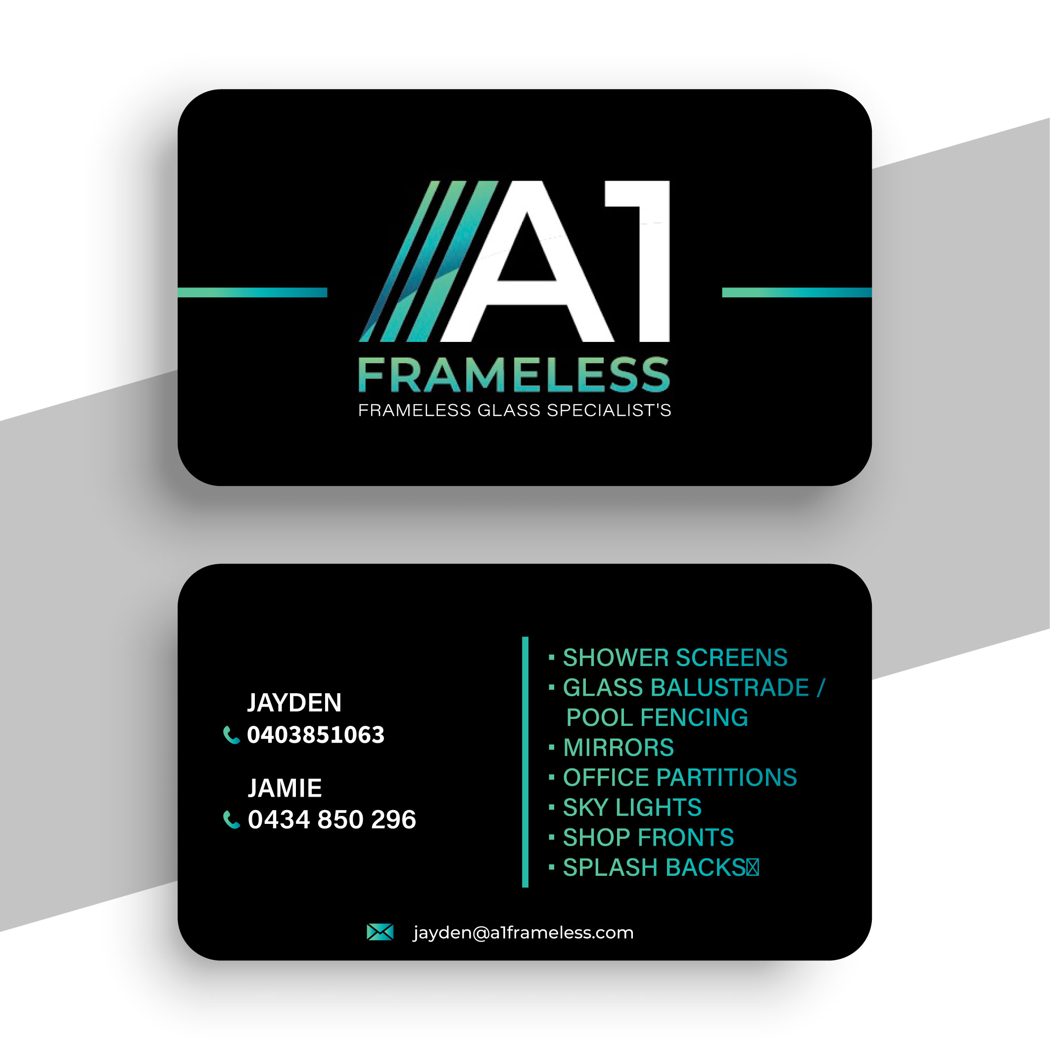Business Card Design by Mir Graphics for A1 frameless  | Design #32874399