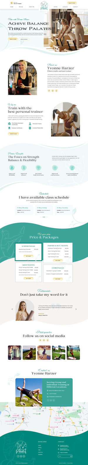 Pilates Trainerin braucht neue Webseite
