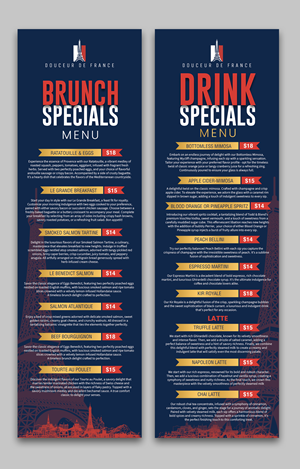 Menu Design by ArtHive for Douceur de France | Design: #32895941