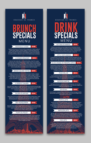 Menu Design by ArtHive for Douceur de France | Design: #32895942
