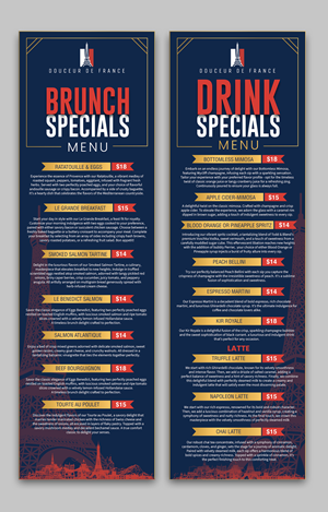 Menu Design by ArtHive for Douceur de France | Design: #32896000