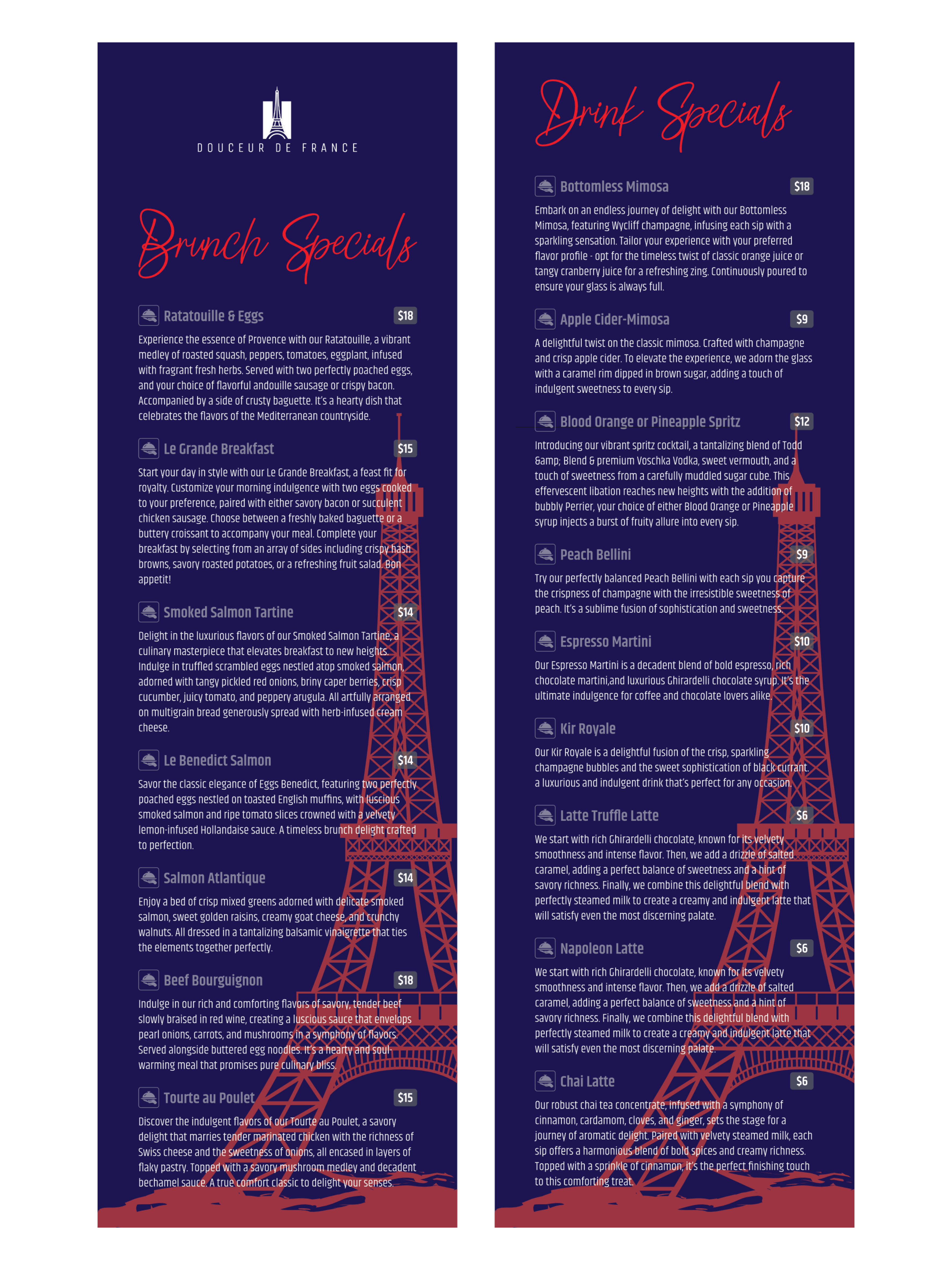 Menü-Design von Brooks Design für Douceur de France | Design #32900109