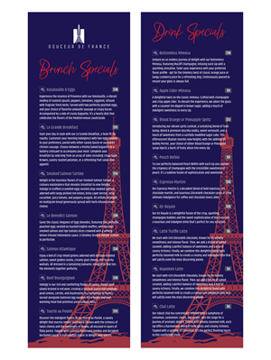 Menu Design by Brooks Design