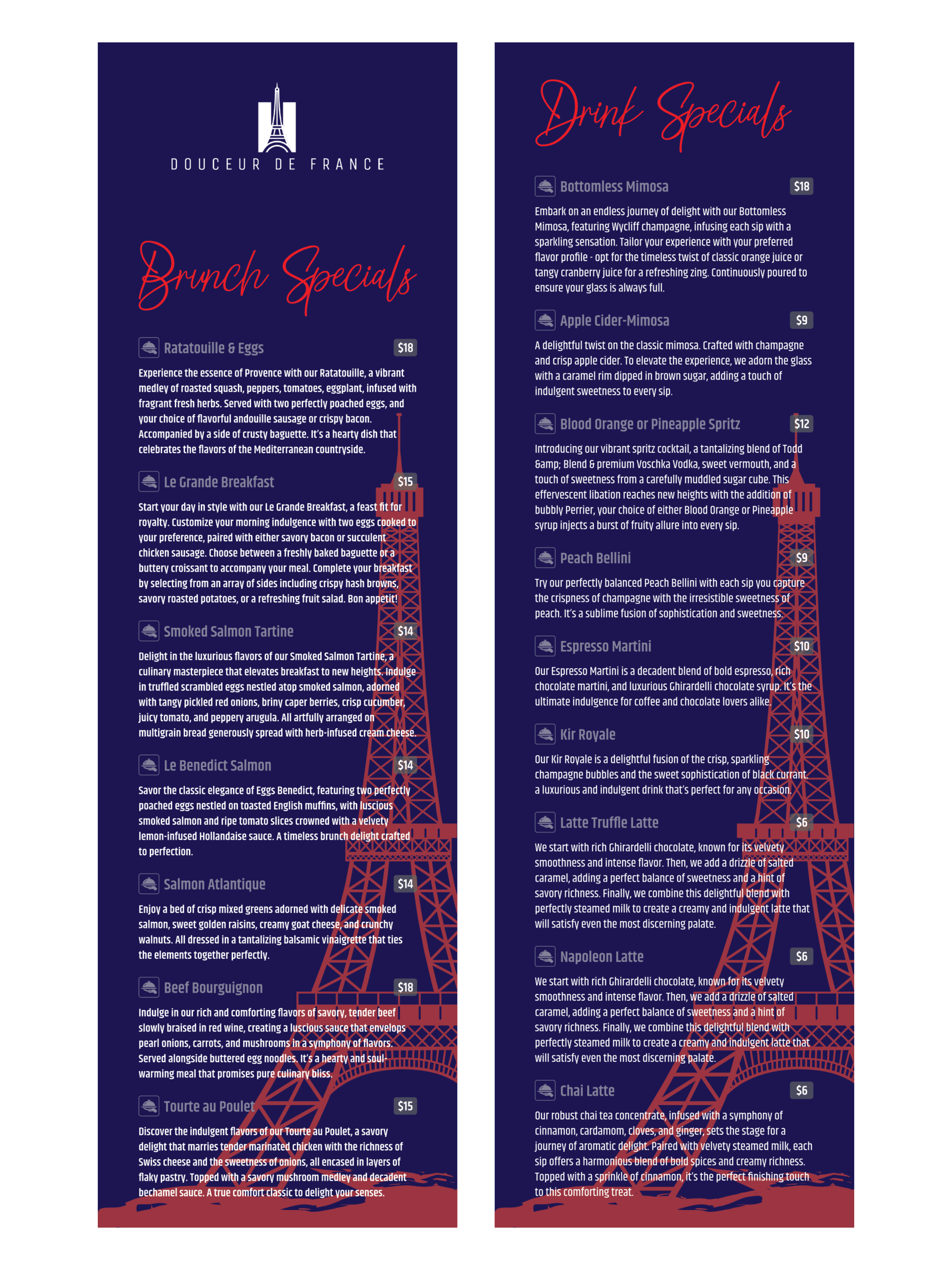 Design de Menu par Brooks Design pour Douceur de France | Design #32900991