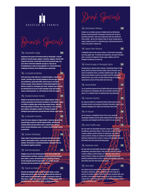 Menu Design by Brooks Design for Douceur de France | Design: #32900991