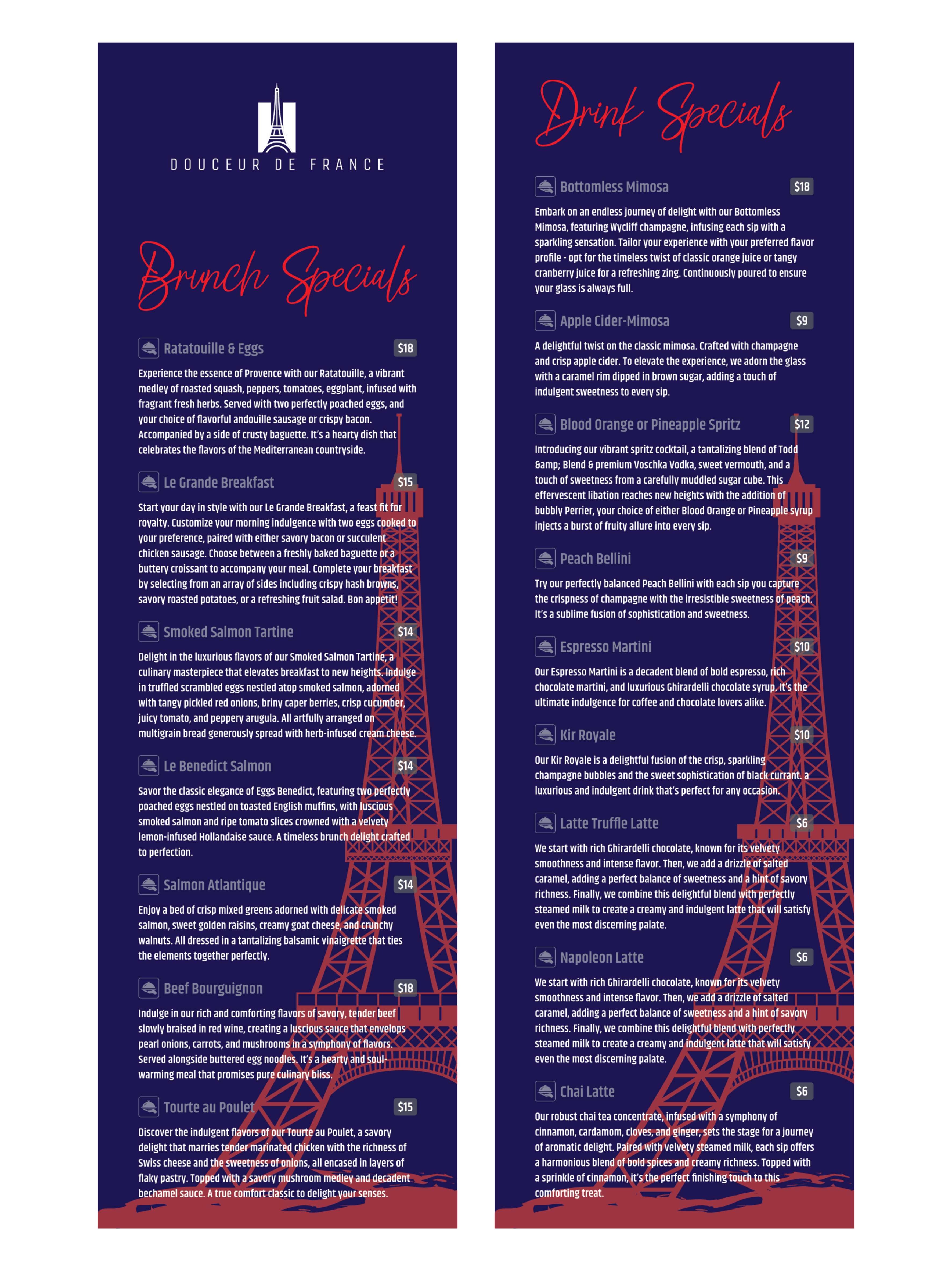 Design de Menu par Brooks Design pour Douceur de France | Design #32901317